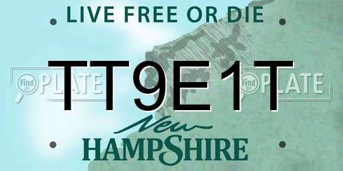 TT9E1T New Hampshire License Plate