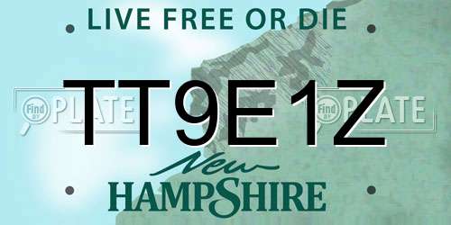 TT9E1Z New Hampshire License Plate