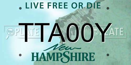 TTA00Y New Hampshire License Plate