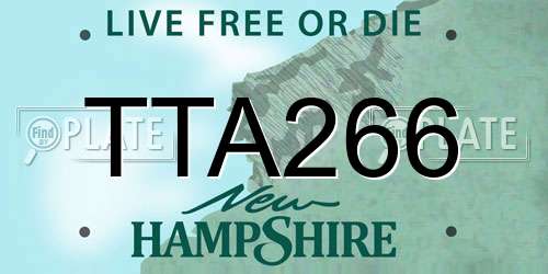 TTA266 New Hampshire License Plate