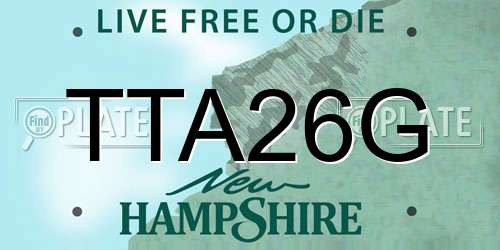 TTA26G New Hampshire License Plate