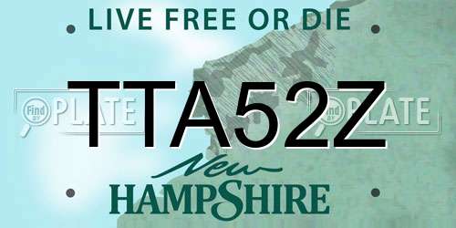 TTA52Z New Hampshire License Plate