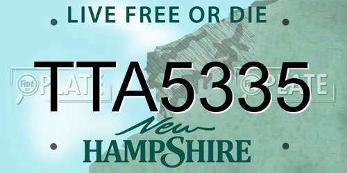 TTA5335 New Hampshire License Plate