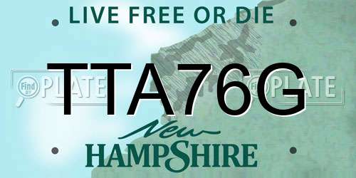 TTA76G New Hampshire License Plate