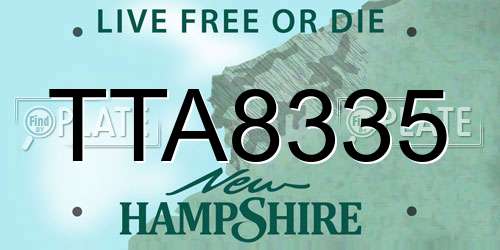 TTA8335 New Hampshire License Plate