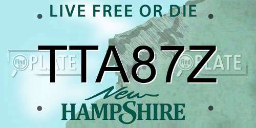 TTA87Z New Hampshire License Plate