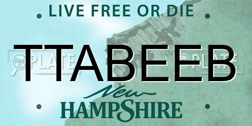 TTABEEB New Hampshire License Plate