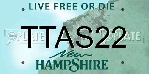 TTAS22 New Hampshire License Plate