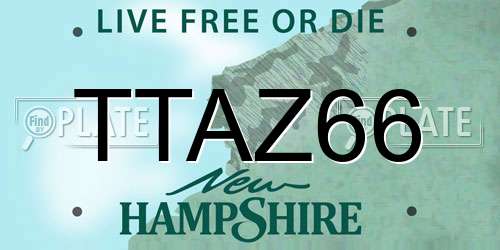 TTAZ66 New Hampshire License Plate