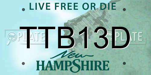TTB13D New Hampshire License Plate