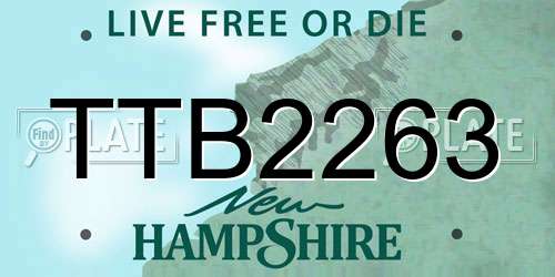 TTB2263 New Hampshire License Plate