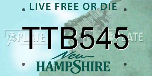 TTB545 New Hampshire License Plate