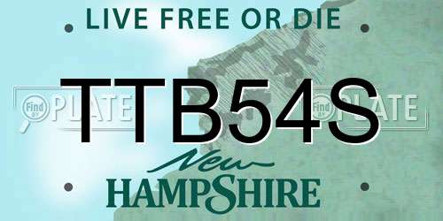 TTB54S New Hampshire License Plate