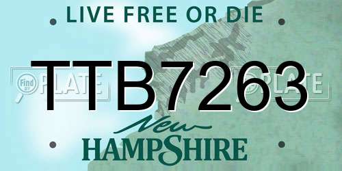 TTB7263 New Hampshire License Plate