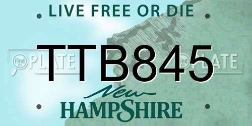 TTB845 New Hampshire License Plate