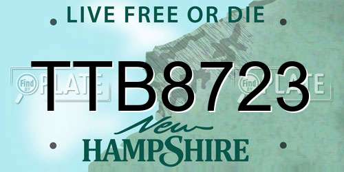 TTB8723 New Hampshire License Plate