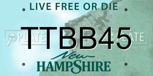 TTBB45 New Hampshire License Plate