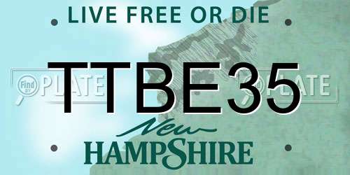 TTBE35 New Hampshire License Plate