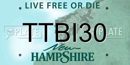 TTBI30 New Hampshire License Plate