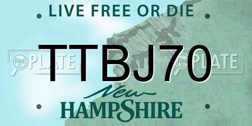 TTBJ70 New Hampshire License Plate