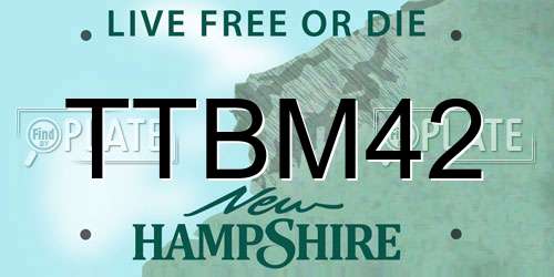 TTBM42 New Hampshire License Plate