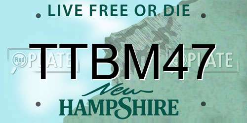 TTBM47 New Hampshire License Plate