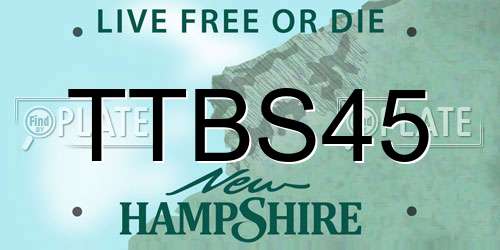 TTBS45 New Hampshire License Plate
