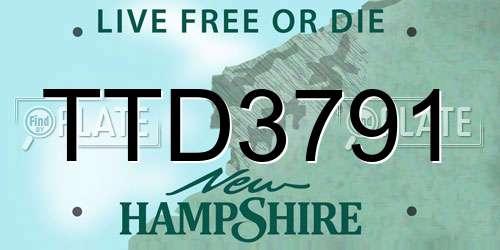 TTD3791 New Hampshire License Plate