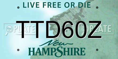 TTD60Z New Hampshire License Plate