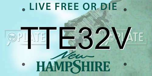 TTE32V New Hampshire License Plate