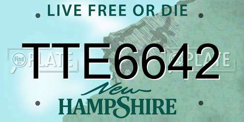 TTE6642 New Hampshire License Plate