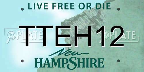 TTEH12 New Hampshire License Plate