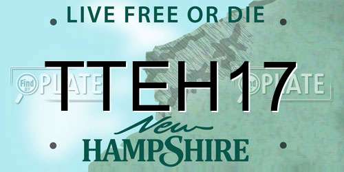 TTEH17 New Hampshire License Plate