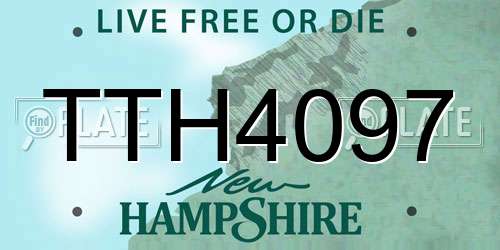 TTH4097 New Hampshire License Plate