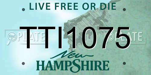 TTI1075 New Hampshire License Plate