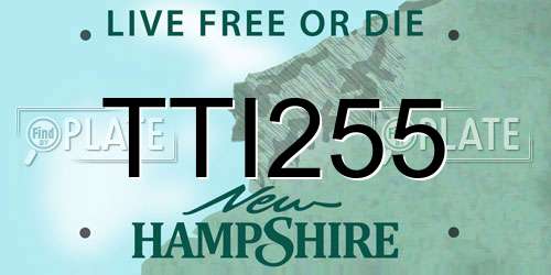 TTI255 New Hampshire License Plate