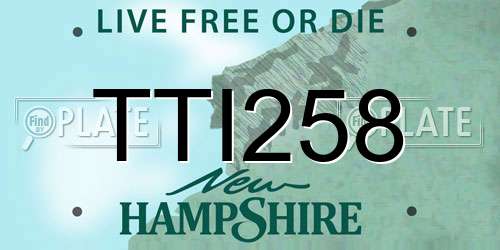 TTI258 New Hampshire License Plate