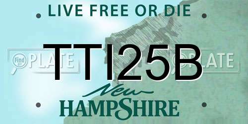 TTI25B New Hampshire License Plate