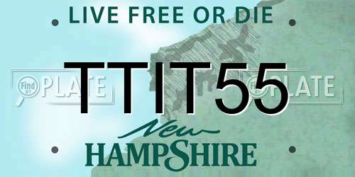 TTIT55 New Hampshire License Plate