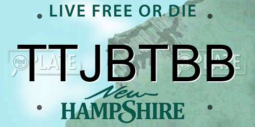 TTJBTBB New Hampshire License Plate