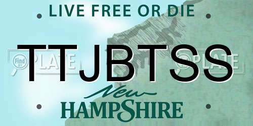 TTJBTSS New Hampshire License Plate
