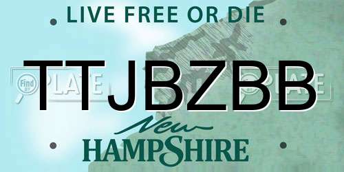 TTJBZBB New Hampshire License Plate