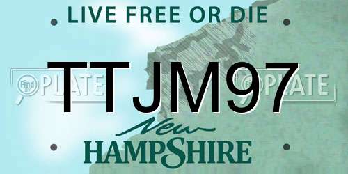 TTJM97 New Hampshire License Plate