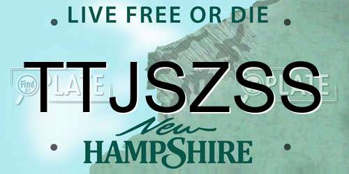 TTJSZSS New Hampshire License Plate