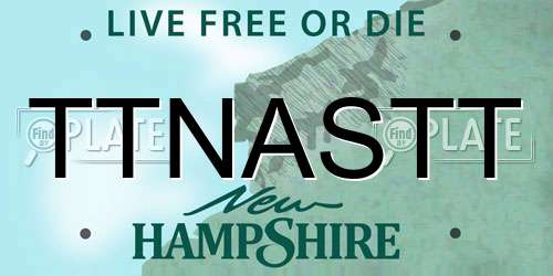 TTNASTT New Hampshire License Plate