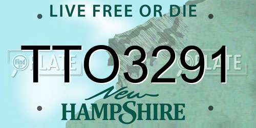 TTO3291 New Hampshire License Plate