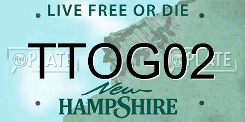 TTOG02 New Hampshire License Plate