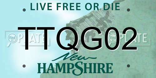 TTQG02 New Hampshire License Plate