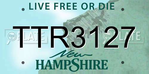 TTR3127 New Hampshire License Plate