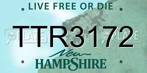 TTR3172 New Hampshire License Plate